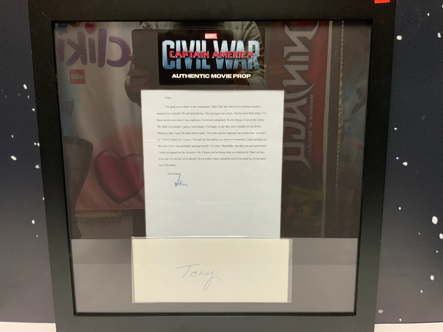 Movie Prop Letter, from Captain America: Civil War