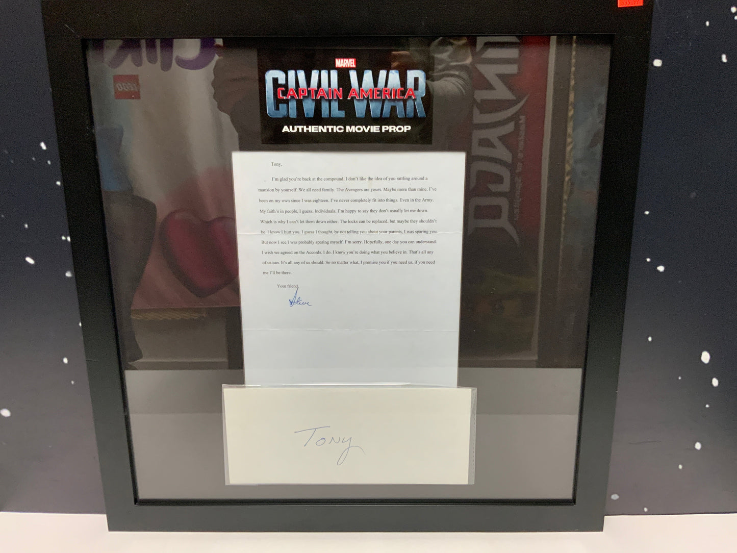 Movie Prop Letter, from Captain America: Civil War