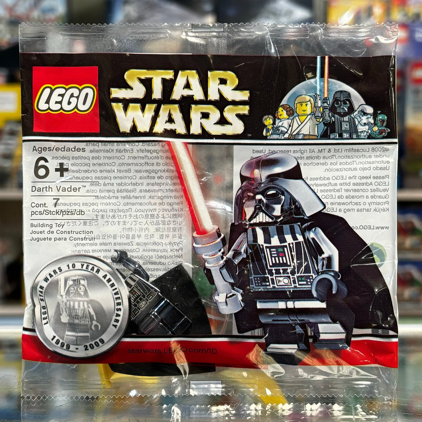 Darth Vader 10 Year Anniversary Promotional Minifigure polybag - Chrome Black Vader - 4547551