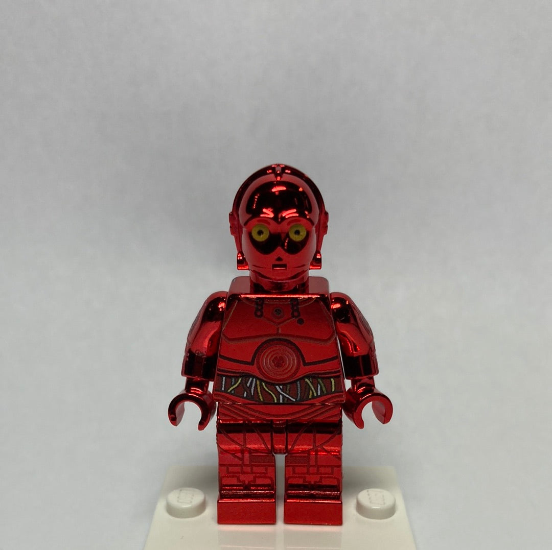 Protocol Droid Limited Edition Chrome Red Custom Printed & Inspired Lego Star Wars Minifigure