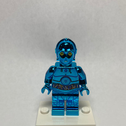 Protocol Droid Limited Edition Chrome Blue Custom Printed & Inspired Lego Star Wars Minifigure