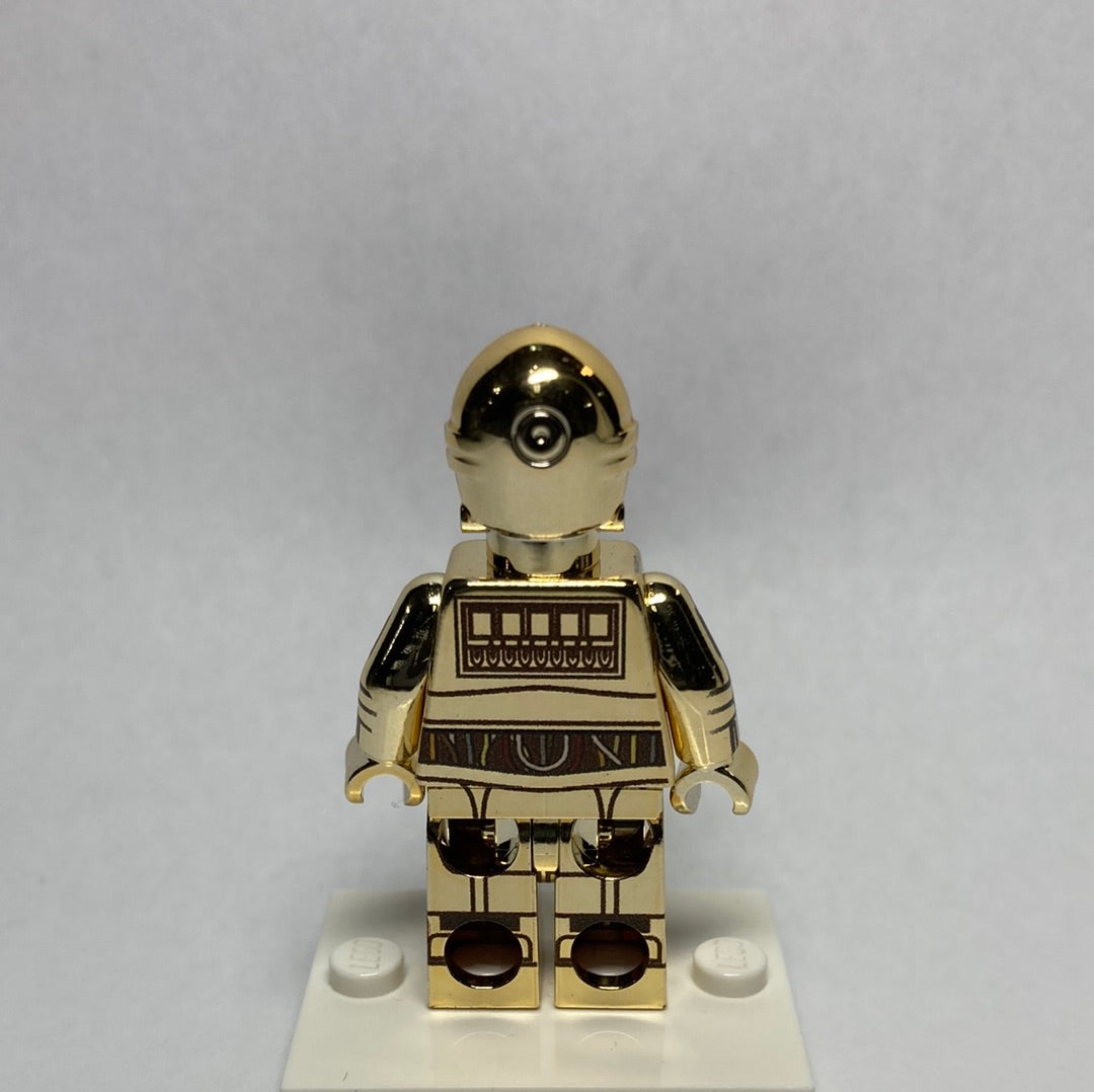 Protocol Droid Limited Edition Chrome Gold Custom Printed & Inspired Lego Star Wars Minifigure