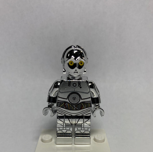 Protocol Droid Limited Edition Chrome Silver Custom Printed & Inspired Lego Star Wars Minifigure