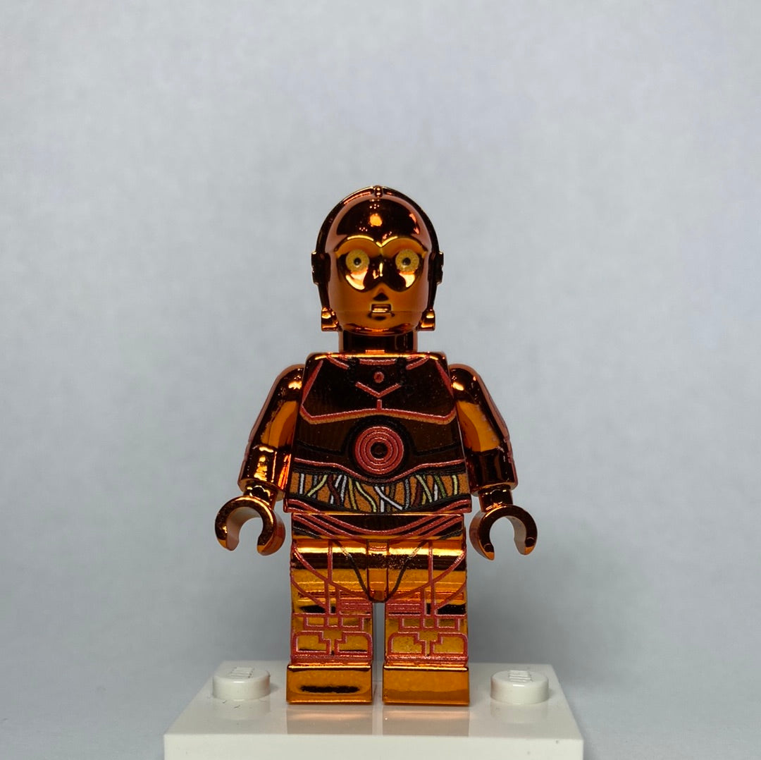 Protocol Droid Limited Edition Chrome Orange Custom Printed & Inspired Lego Star Wars Minifigure