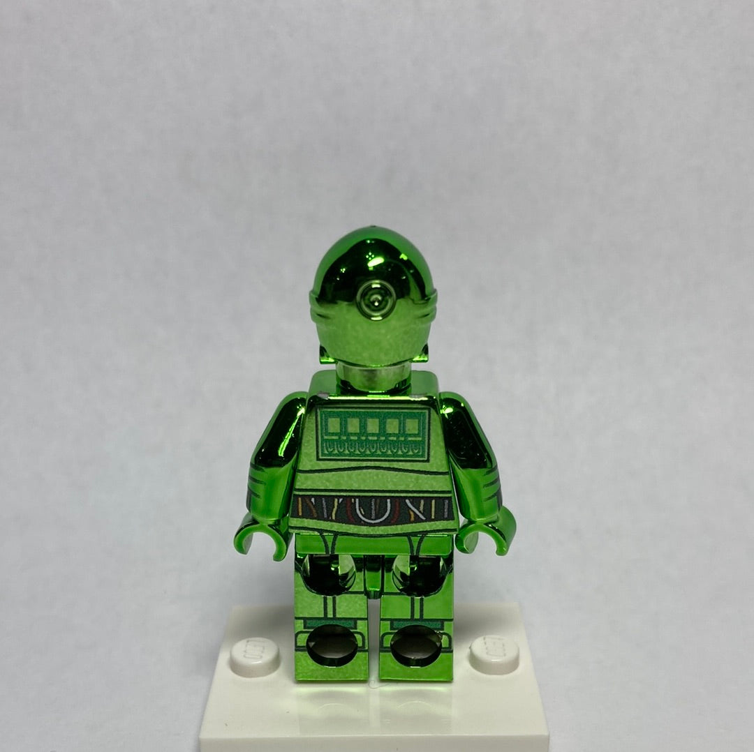 Protocol Droid Limited Edition Chrome Green Custom Printed & Inspired Lego Star Wars Minifigure